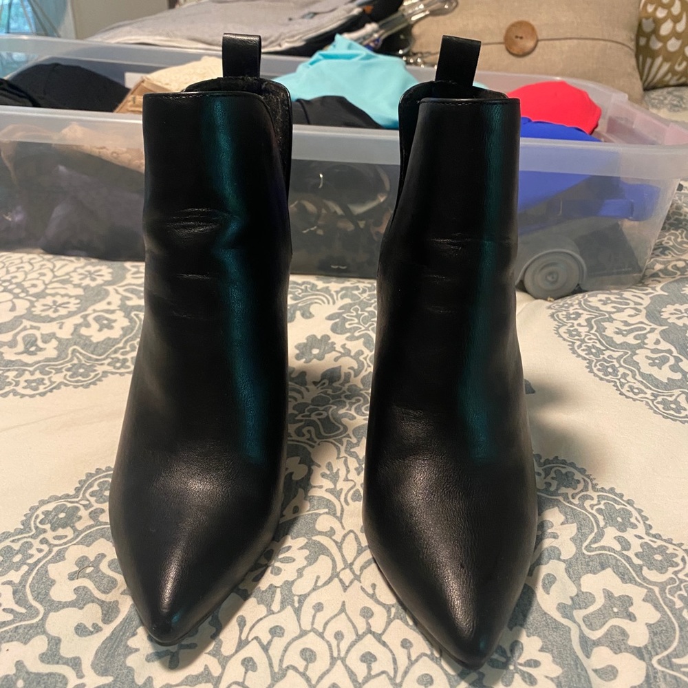 Black Block Heel Booties - Picture 1 of 8